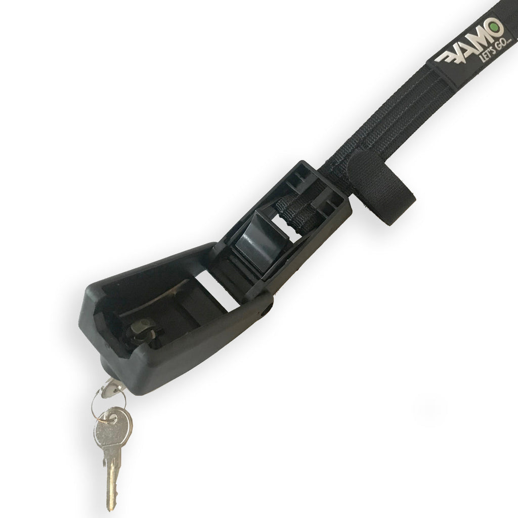 KEYED Locking Tie Down Straps w/ Interwoven Braided Steel Cables-Paddleboard-Surf-Kayak